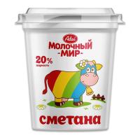 Сметана Молочный Мир 20% 350гр Стак