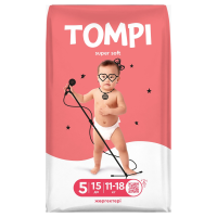 Подгузники Tompi Super Soft 5 11-18кг 15шт д гр/уп