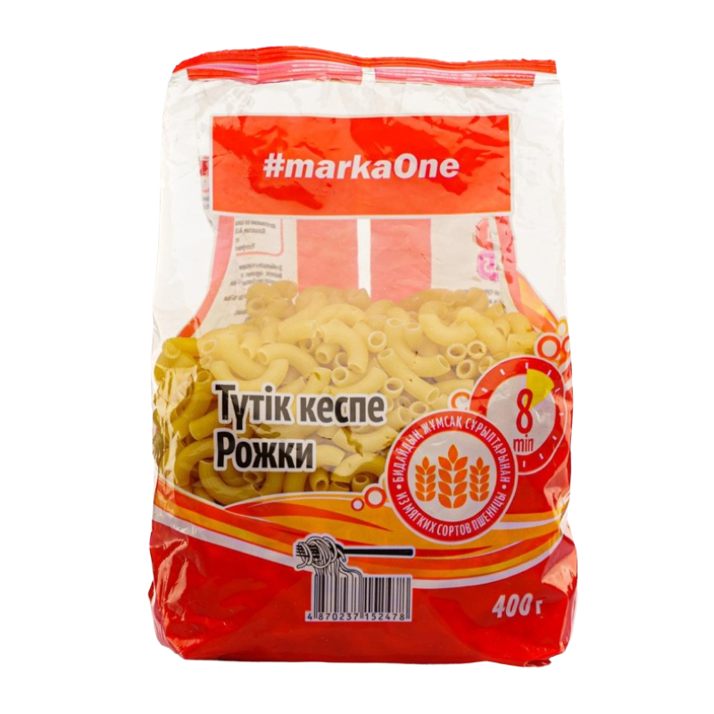 Макароны Marka One Рожки 400гр п/п (Ќазаќстан/Казахстан) купить оптом ...