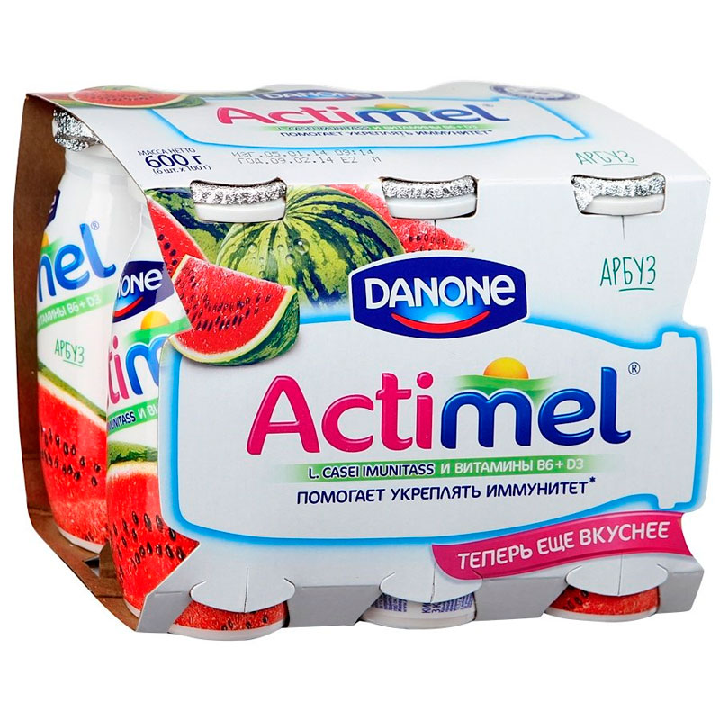 Напиток Питьевой Danone Actimel Арбуз 100мл п/б (Ресей/Россия) купить ...