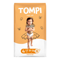 Подгузники Tompi Super Soft 4 9-14кг 17шт д гр/уп