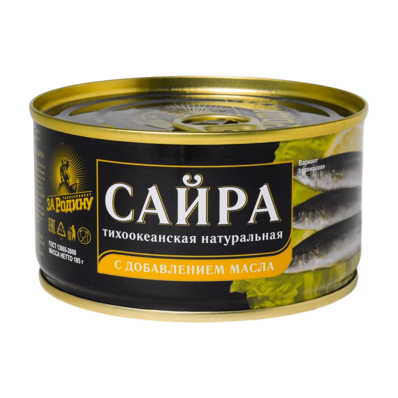 Сайра за Родину Тихоокеанская Ндм 185гр ж/б (Ресей/Россия) купить оптом ...