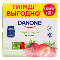 Йогурт Danone Клубника 2,5% 4/120гр гр/уп