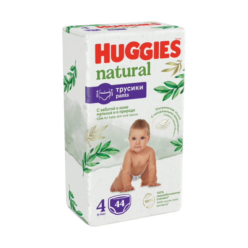 Подгузники Трусики Huggies Natural 4 9-14кг 44шт гр/уп (Ќытай/Китай ...