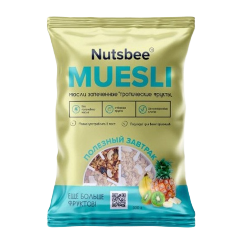 Мюсли Nutsbee Запеченные Тропические Фрукты 300гр п/п (Ресей/Россия ...