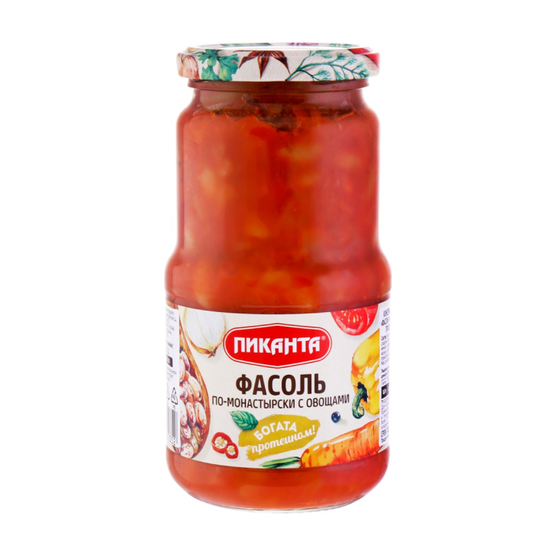 Фасоль Пиканта по Монастырски с Овощами 470гр с/б (Ресей/Россия) купить ...