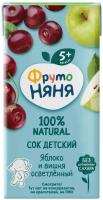 Сок Фрутоняня Детский яблоко/вишня Осветленный 5+ 200мл Тrc