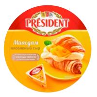Сыр President Мааздам Плавленый 8шт 140гр гр/уп