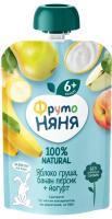 Пюре Фрутоняня яблоко/банан/груша/персик с Йогуртом +6м 90гр д/п