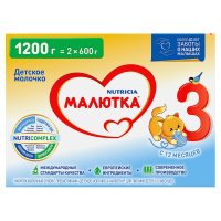 Смесь Малютка Детская Мол 3 с 12мес 1200гр Кор