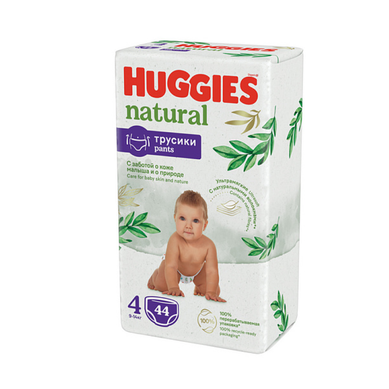Подгузники Трусики Huggies Natural 4 9-14кг 44шт гр/уп (Ќытай/Китай ...