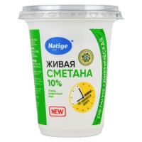 Сметана Natige Живая 10% 360гр Стак