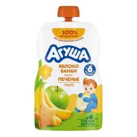 Пюре Для Детей от 6мес Фруктовое со Вкусом Печенья яблоко-банан Агуша д/п 90г