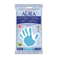 Салфетки Aura Ментол Влажные Антибактериальные 15шт п/п