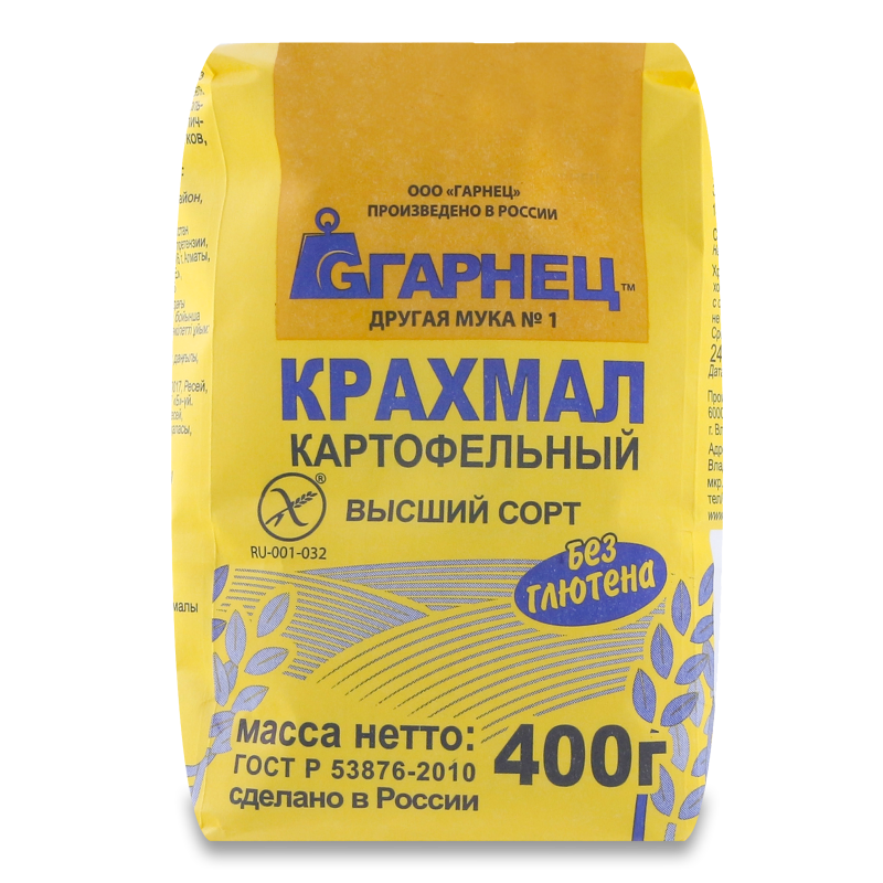 Крахмал Гарнец Картофельный 400гр стаб/б (Ресей/Россия) купить оптом ...