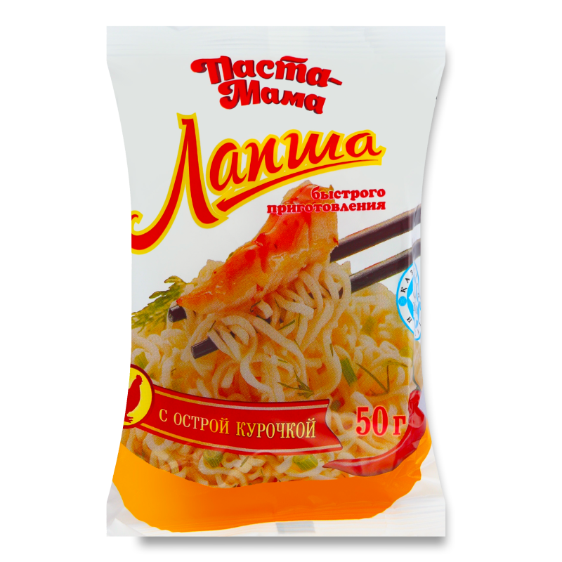 Лапша Быстрого Приготовления с Острой Курочкой паста-мама м/у 50г ...