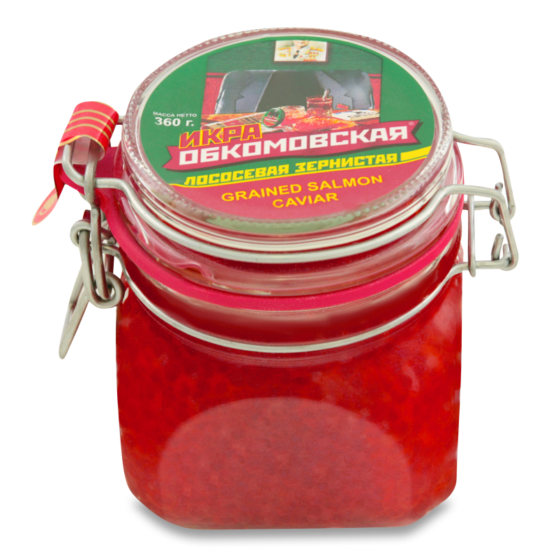 Икра Лососевая Зернистая Обкомовская с/б 360г (Ресей/Россия) купить ...