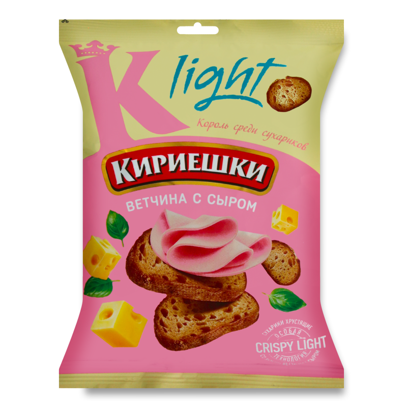 Сухарики Хрустящие Ветчина с Сыром Light Кириешки м/у 80г (Ресей/Россия ...