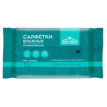 Салфетки Влажные Всё в Дом 15шт фл/п Салфетки Влажные Всё в Дом 15шт фл/п