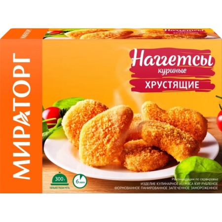 Наггетсы Мираторг Куриные Хруст 300гр Кор