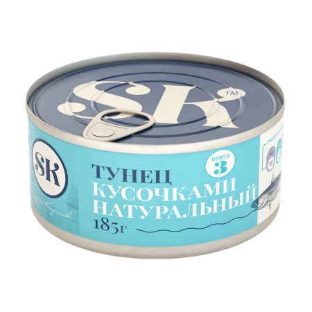 Тунец Tuna sk Рубленный Кусочками Натур 185гр ж/б