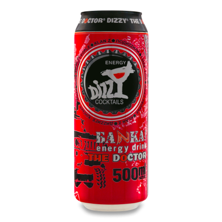 Напиток Безалкогольный Энергетический Газированный The Doctor Energy Dizzy Coctails ж/б 500мл