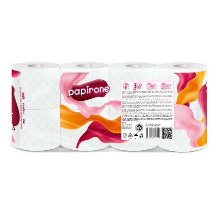 Бумага Туалетная 3 Слоя Premium Papirone 8шт