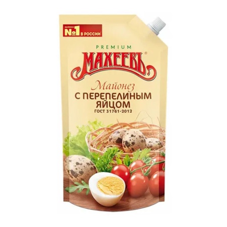 Майонез Махеевъ с Перепелиным Яйцом 55,5% 380гр 400мл д/п