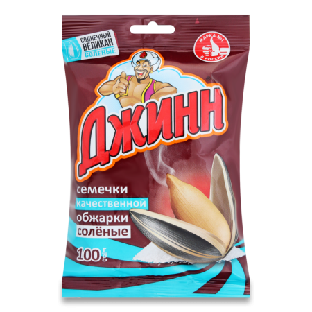 Семечки Джинн Солнечный Великан Соленые 100гр фл/п