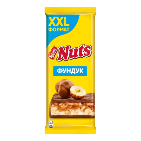 Шоколад Молочный Nuts с Фундуком и Начинкой 180гр фл\п