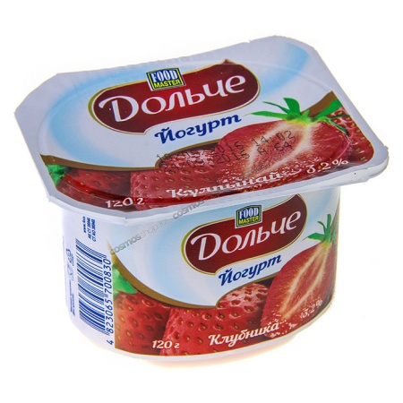 Йогурт Foodmaster Дольче Клубн 2-слойный 3,2% 120гр Стак