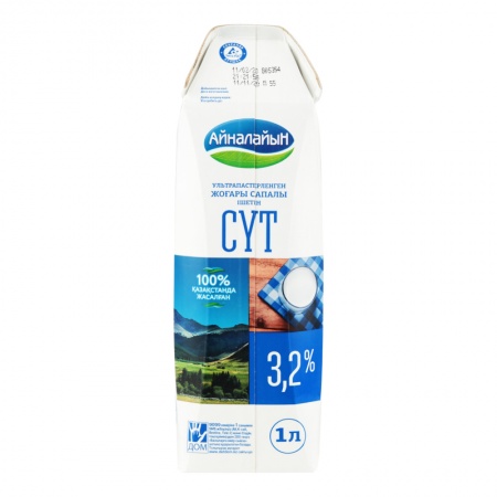 Молоко 3.2% Ультрапастеризованное Айналайын т/п 1л