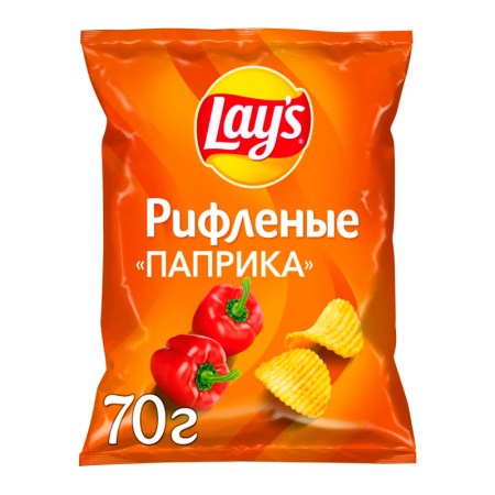 Чипсы Lays Паприка Рифленые 70гр п/п