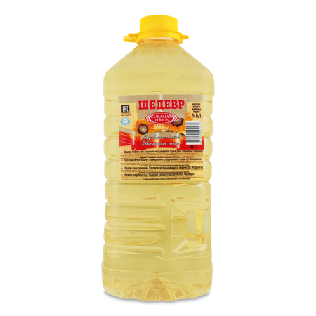 Масло Подсолнечное Рафинированное Дезодорированное Шедевр п/бут 5л
