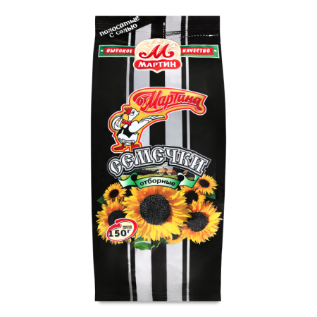 Семечки Отборные Обжаренные с Солью Полосатые от Мартина м/у 150г