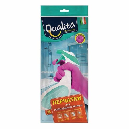 Перчатки Qualita Латексные m 1 Пара бл/у