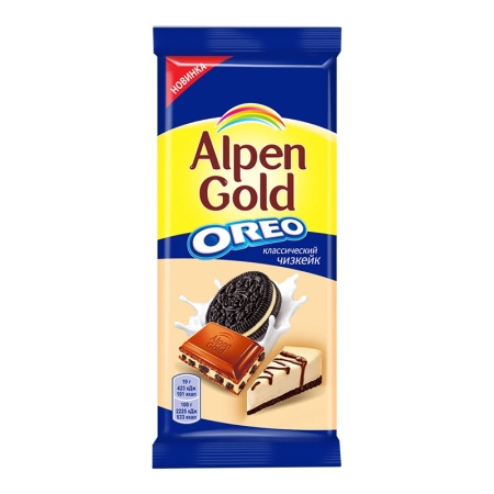 Шоколад Alpen Gold с/вкусом Чизкейка и Печенья Oreo 90гр фл/п