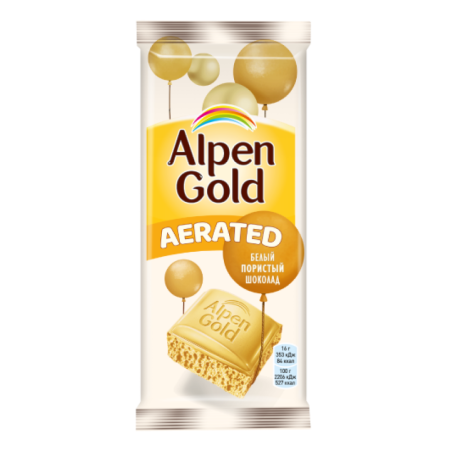 Шоколад Alpen Gold Белый Пористый 80гр фл/п