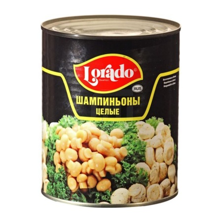 Грибы Lorado Шампиньоны Цел 800мл ж/б