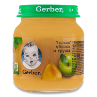 Пюре Nestle Gerber Яблоко и Груша 5мес 130гр с/б