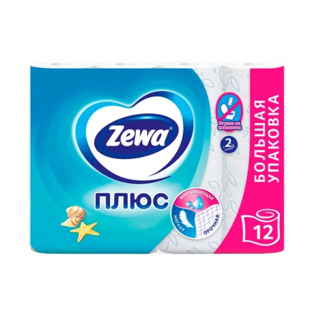 Туалетная Бумага Zewa Плюс Свежесть Океана 2сл 12шт гр/уп