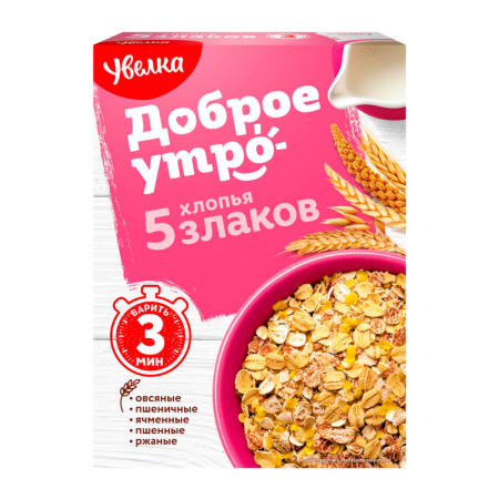 Хлопья Увелка 5 Злаков 400гр п/п