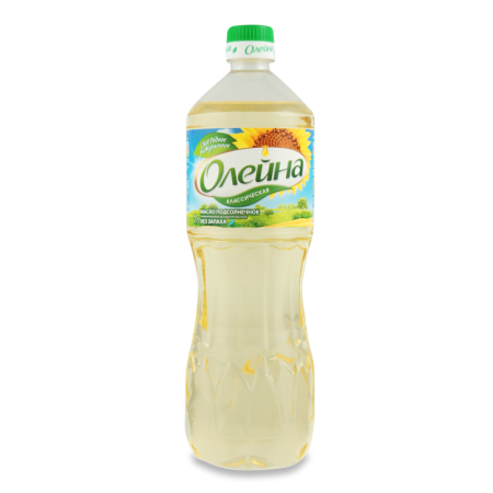 Масло Подсолнечное Рафинированное Дезодорированное Первый Сорт Олейна п/бут 1л