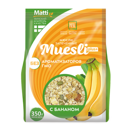 Мюсли Matti Банан 350г стаб/б