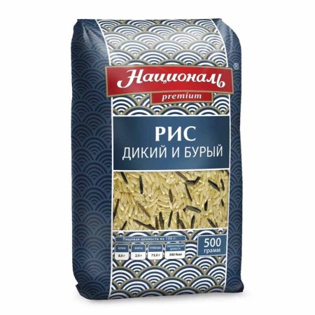 Рис Националь Смесь Дикого и Бурого 500гр стаб/б