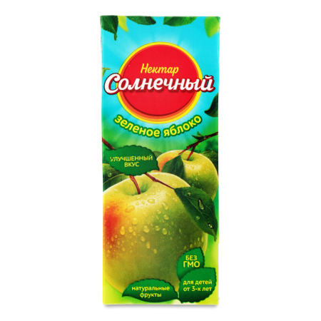 Нектар Сок Солнечный Зеленое Ябл 0,2л Tba