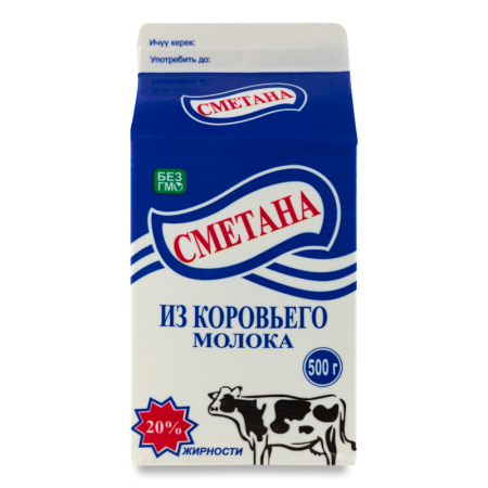 Сметана 20% Пастеризованная Умут и ко т/п 500г