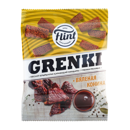 Сухарики Flint Grenki Вяленая Конина 100гр фл/п