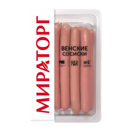 Сосиски Мираторг Венские с Мраморной Говядиной 225гр в/у