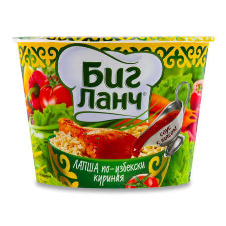 Лапша Быстрого Приготовления Куриная по-узбекски Биг Ланч ст 90г
